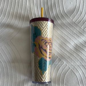 New with Tags Gold Floral Venti Starbucks Cup